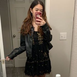 UO Faux Leather Button-Front Jacket